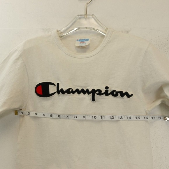 VINTAGE Champion T Shirt XS Logo Spell Out Graphic Tee 90s Plain‎ Basic Classic - Picture 4 of 11